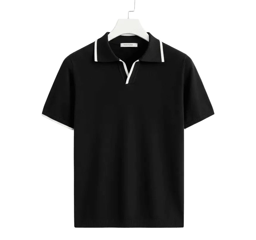 Polo V-Neck a Contrasto