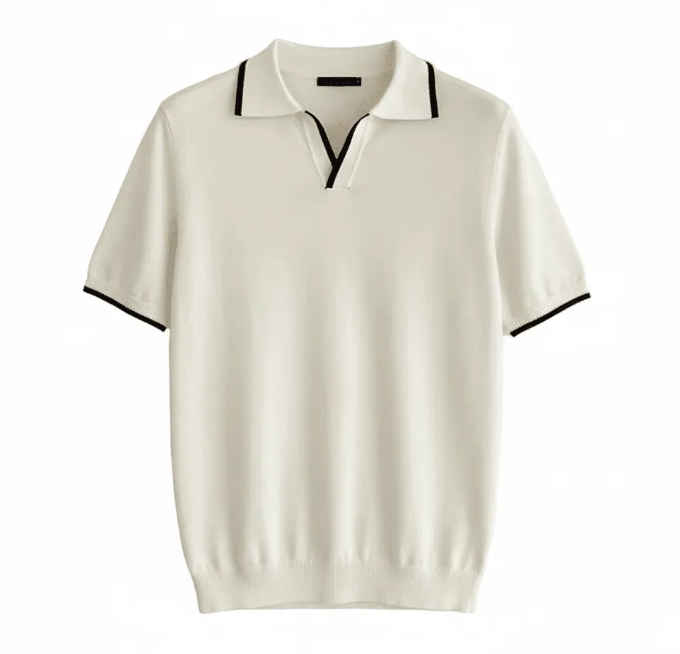 Polo V-Neck a Contrasto
