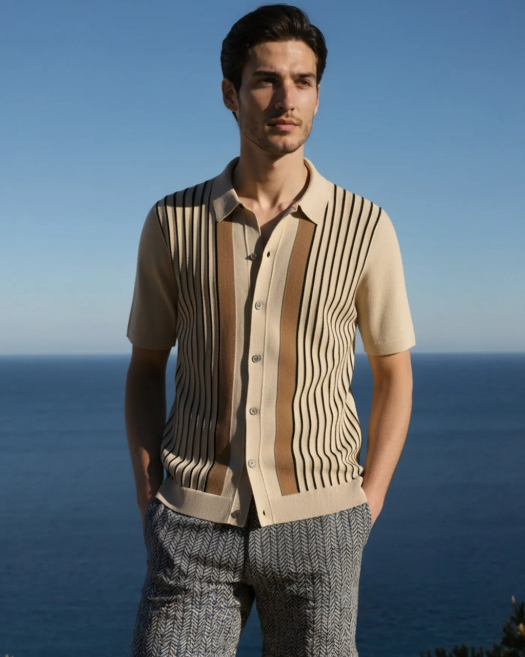Polo Knit a Righe