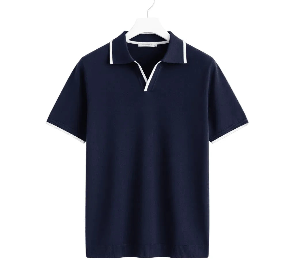 Polo V-Neck a Contrasto